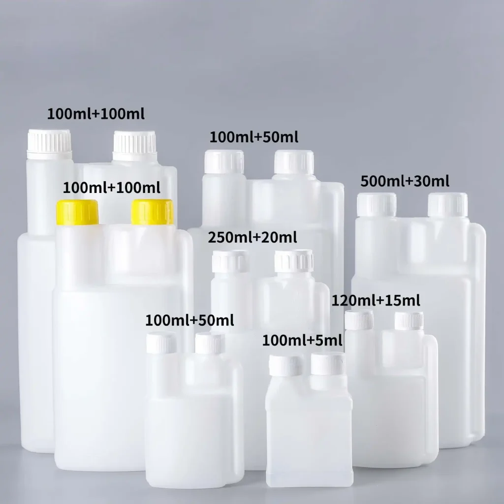 1000 500ml double mouth bottle 1 liter LPE bottle double neck measuring plastic bottle plastic sealed double mouth combination plastic bottle