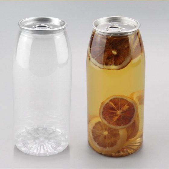 500ml600nl cylindrical transparent cans disposable plastic sealed beverage bottles net red milk tea soda bottles