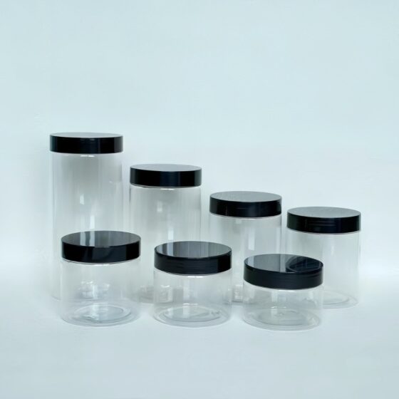 Clear PET apothecary jar vintage style
