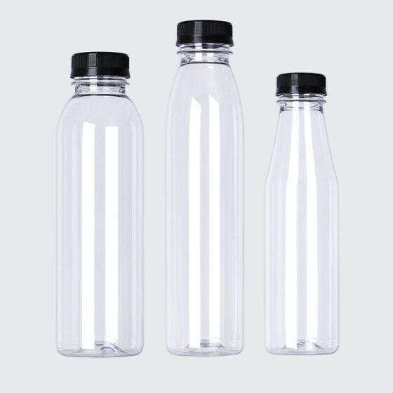 Clear PET plastic bottle 500ml beverage and water packaging