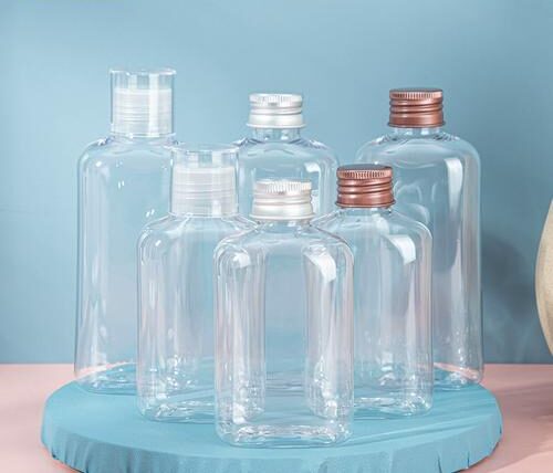Clear PET oval bottle 100ml for travel toiletries