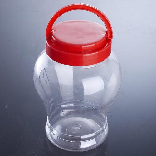Clear PET plastic bucket with handle, 1 gallon bulk liquid packaging